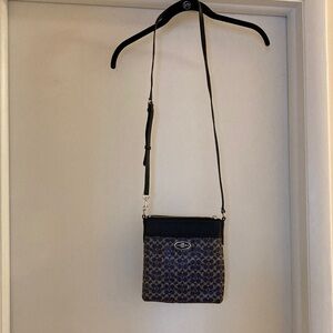 Coach Navy and Black Patterned Crossbody Bag